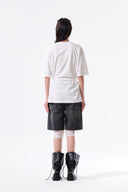 TIE DETAIL DRAPED LOGO TOP IN WHITE image 19