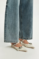 BELTED STILETTO MULE IN IVORY image 9