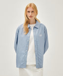 CLASSIC LOGO LINEN SHIRT IN SKY BLUE image 9
