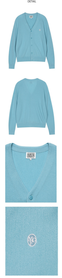 V NECK MERINO WOOL CARDIGAN IN MINT image 13