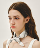 CLASSIC LOGO BANDANA SCARF IN WHITE image 6