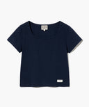 W BASIC CROP TEE IN NAVY image 6