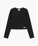 W BASIC CROP LONG SLEEVE IN BLACK image 6