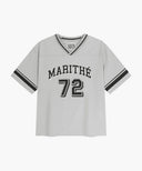 KIDS V NECK NYLON WOVEN TEE IN LIGHT GRAY image 6