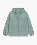 HOODED PACKABLE NYLON JACKET IN MINT GREY image 6