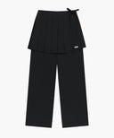 W LAYERED PLEATS SKIRT PANTS IN BLACK image 6