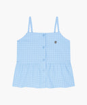 KIDS W CHECK SLEEVELESS BLOUSE IN BLUE image 6