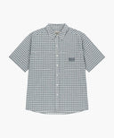 M CHECK HALF SLEEVE SHIRT IN IVORY image 12