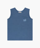 KIDS DOODLE CLASSIC LOGO POCKET SLEEVELESS IN BLUE image 6