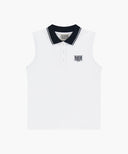W SMALL CLASSIC LOGO PK COLLAR SLEEVELESS IN WHITE image 6