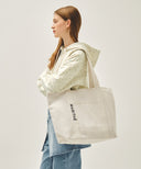 REGULAR LOGO BIG COTTON BAG IN NATURAL image 6
