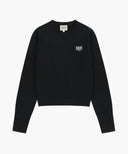 W SMALL CLASSIC LOGO CROP KNIT PULLOVER IN BLACK image 6