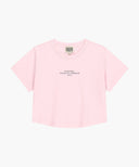 W SILVER LETTERING CROP TEE IN PINK image 6
