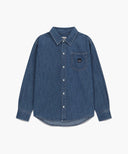 LOGO DENIM SHIRT IN BLUE image 6
