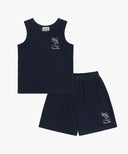 KIDS TERRY SLEEVELESS+PANTS SET-UP IN NAVY image 6