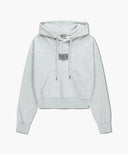 W SMALL CLASSIC LOGO CROP HOODIE IN LIGHT HEATHER GREY image 14