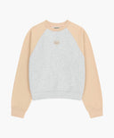 W BLOCK CLASSIC LOGO RAGLAN CROP SWEATSHIRT IN CORAL PINK image 6
