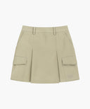 W COTTON CARGO MINI SKIRT IN BEIGE image 15