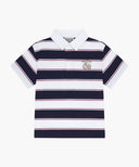 KIDS MULTI STRIPE COLLAR TEE IN NAVY image 6