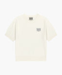 W SMALL CLASSIC LOGO HALF KNIT PULLOVER IN IVORY image 8