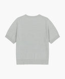 W SMALL CLASSIC LOGO HALF KNIT PULLOVER IN HEATHER GREY image 7
