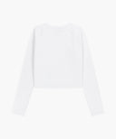 W BASIC CROP LONG SLEEVE IN WHITE