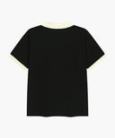 SMALL CLASSIC LOGO PK COLLAR POINT TEE IN BLACK image 7