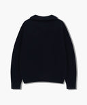 HALF NECK ZIPUP KNIT IN NAVY image 7