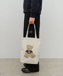 DOODLE BEAR ECO BAG IN NATURAL image 7