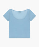 W SMALL CLASSIC LOGO SLEEVELESS LAYERED TEE IN SKY BLUE
