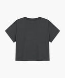 W CLASSIC LOGO CROP TEE IN CHARCOAL GREY image 7