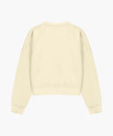 W LACE DETAIL CROP SWEATSHIRT IN IVORY image 7