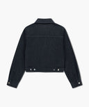W DENIM TUCK DETAIL JACKET IN DARK BLUE image 7