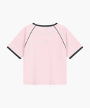 W AEROCOOL SMALL CLASSIC LOGO SLIM RINGER TEE IN PINK