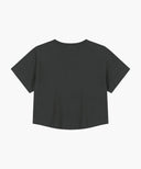 W SILVER LETTERING CROP TEE IN CHARCOAL GREY image 7