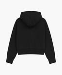 W CLASSIC LOGO CROP HOODIE ZIPUP IN BLACK BLACK image 7