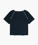 W AEROCOOL SMALL CLASSIC LOGO SLIM RINGER TEE IN NAVY