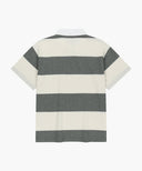 SMALL CLASSIC LOGO RUGBY STRIPE OVERSIZED COLLAR TEE IN IVORY image 11