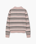 REGULAR LOGO STRIPE POLO KNIT IN PINK image 7