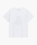 W DOODLE BEAR TEE IN WHT/ BEG image 7