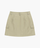 W COTTON CARGO MINI SKIRT IN BEIGE image 16