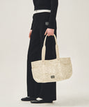CLASSIC LOGO PATTERN CANVAS SHOULDER BAG IN IVORY image 7
