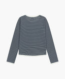 W RINGER STRIPE LONG SLEEVE TEE IN NAVY image 7