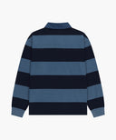 WASHED DENIM COLLAR LONG SLEEVE TEE IN BLUE image 7