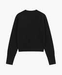 W SMALL CLASSIC LOGO CROP KNIT PULLOVER IN BLACK image 7