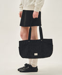 CLASSIC LOGO PATTERN CANVAS SHOULDER BAG IN BLACK image 7