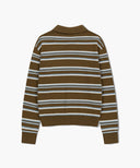 REGULAR LOGO STRIPE POLO KNIT IN CAMEL image 7