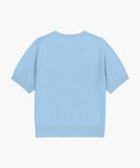 W SMALL CLASSIC LOGO HALF KNIT PULLOVER IN SKY BLUE image 7