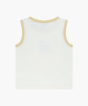 KIDS WAFFLE RINGER SLEEVELESS IN IVORY image 7