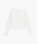 W FLOWER PATTERN LONG SLEEVE TEE IN IVORY image 7